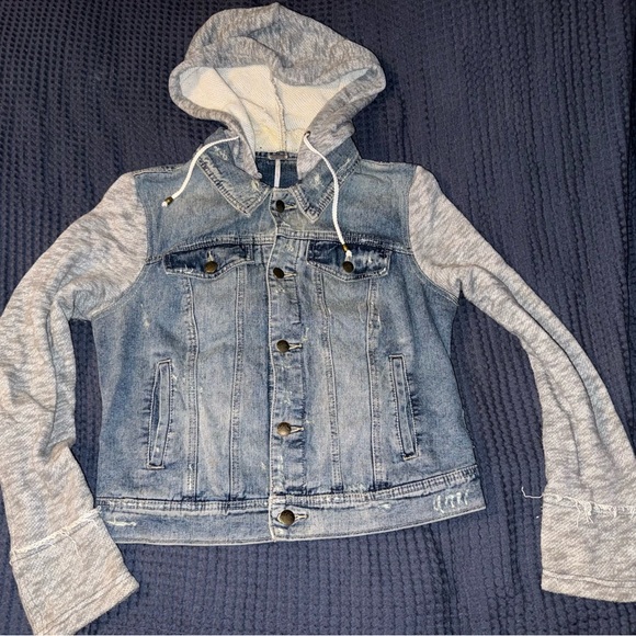 Free People Denim Jacket with Gray Accents - Picture 2 of 4